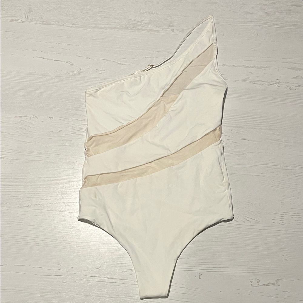 Elegant One-Shoulder White Bodysuit
